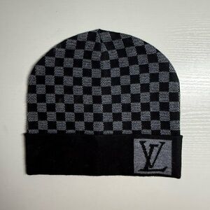 Gray and Black Checkered Hat OSFM
